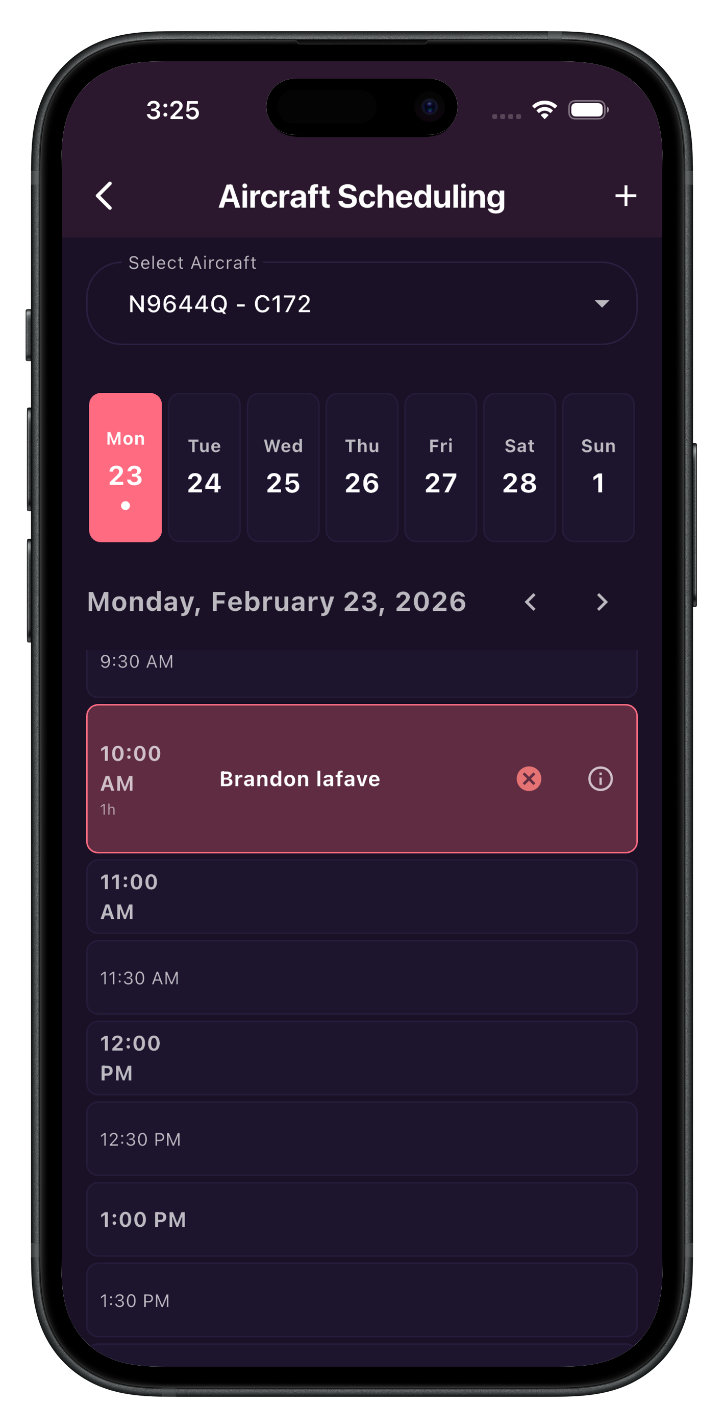 Aircraft Scheduling Interface